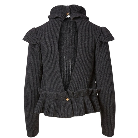 Ganni Dark Gray Cowl Neck Sweater - Picture 3 of 15